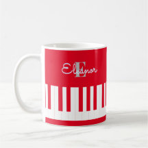Teclas de Piano Vermelhas Brilhantes Modernas Mono