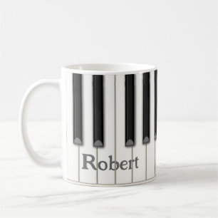 Caneca De Café Teclas Piano Personalizáveis em Música de 4 Cores