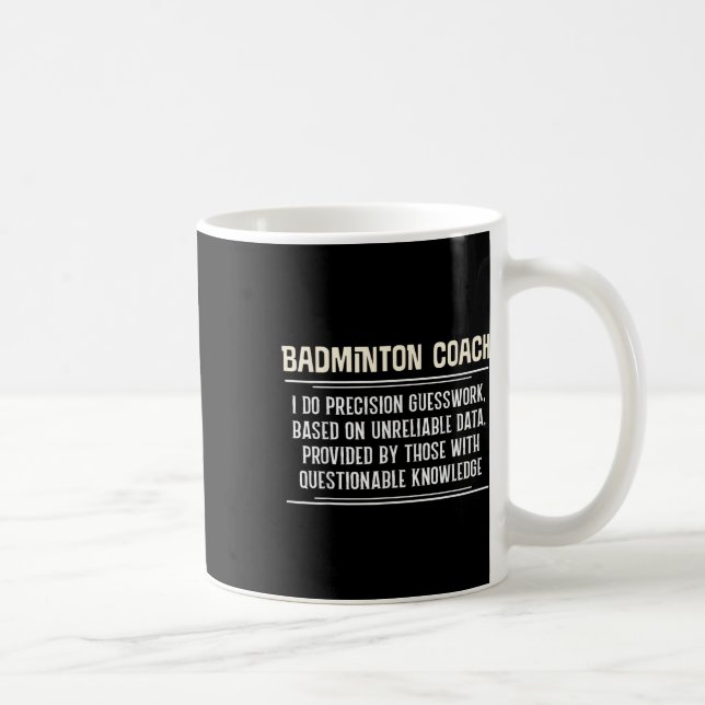 Caneca De Café Técnico de Badminton Engraçado Gráfico - Eu Faço G (Direita)