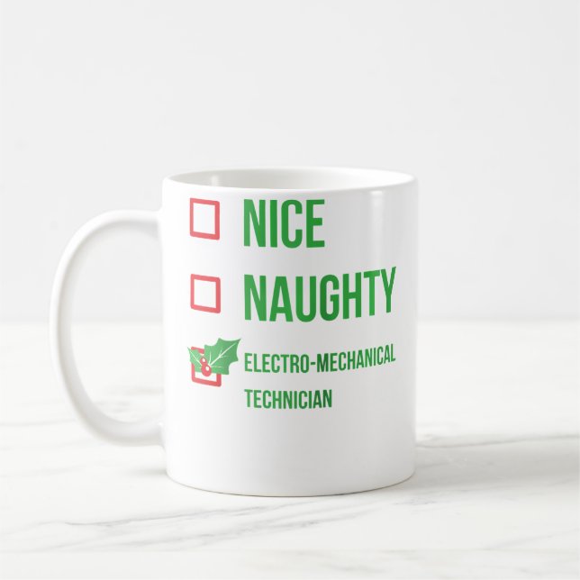 Caneca De Café Técnico Eletromecânico Natal Divertido 	 Ba (Esquerda)