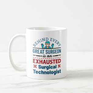 Caneca De Café Tecnologia Cirúrgica Exausta Funny Scrub Tech