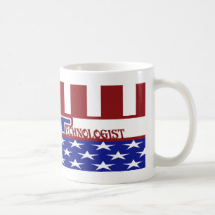 Caneca De Café Tecnologia médica PATRIÓTICA - VERMELHO BRANCO E A