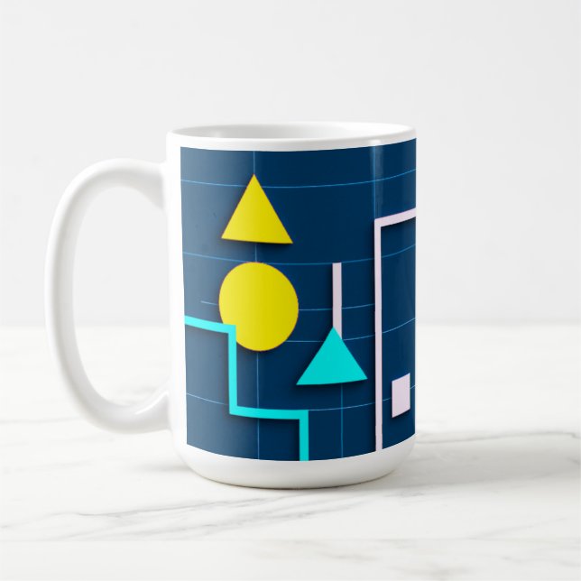 Caneca De Café Tecnologia Moderna Geométrica (Esquerda)