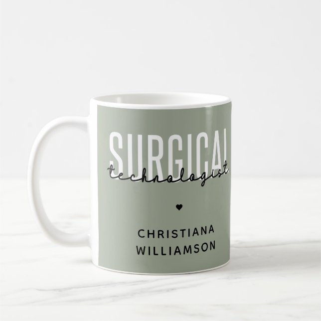 Caneca De Café Tecnologia Surgical de Nome Personalizado Tecnolog (Esquerda)