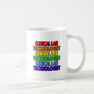 Caneca De Café Tecnólogo do laboratório clínico Rainbow