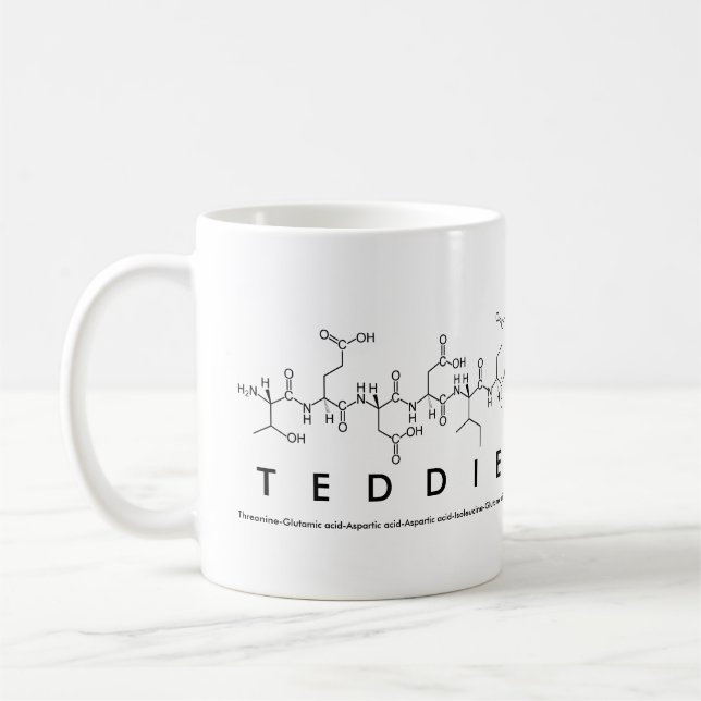 Caneca De Café Teddie peptide name mug (Esquerda)