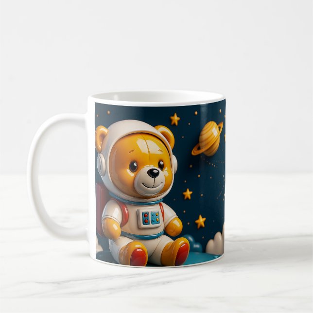 Caneca De Café Teddy Astronauta Brilhante (Esquerda)