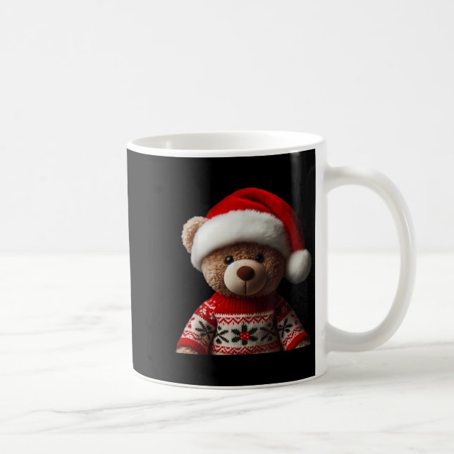 Caneca De Café Teddy Bear With Santa Hat Christmas Xmas Lover Kid (Direita)