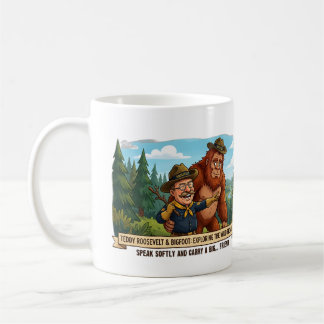 Caneca De Café Teddy Roosevelt engraçado e caricatura do Pé Grand