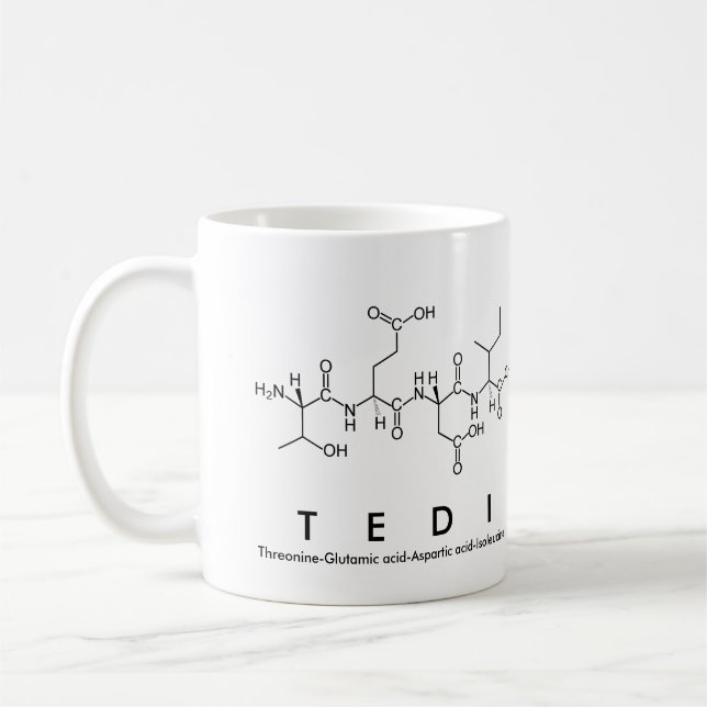 Caneca De Café Tedi peptide name mug (Esquerda)