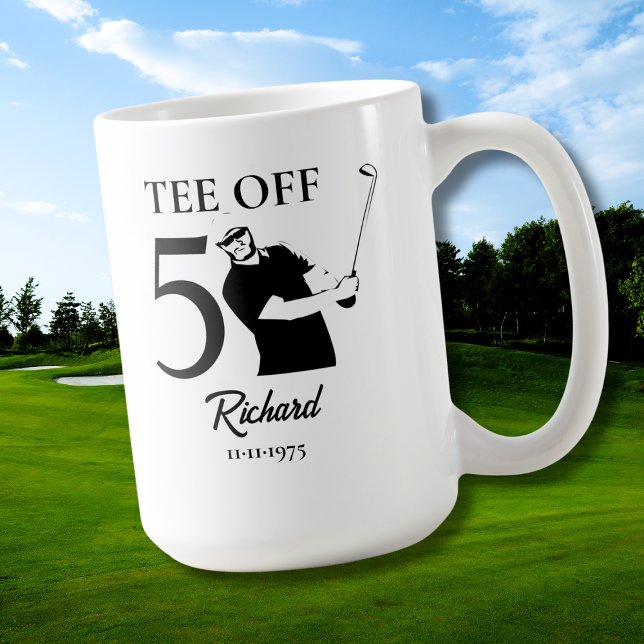 Caneca De Café Tee Off Start of A New Era Men's 50th Birthday (Criador carregado)