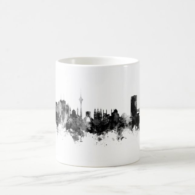 Caneca De Café Teerã Iran Skyline Black White (Centro)