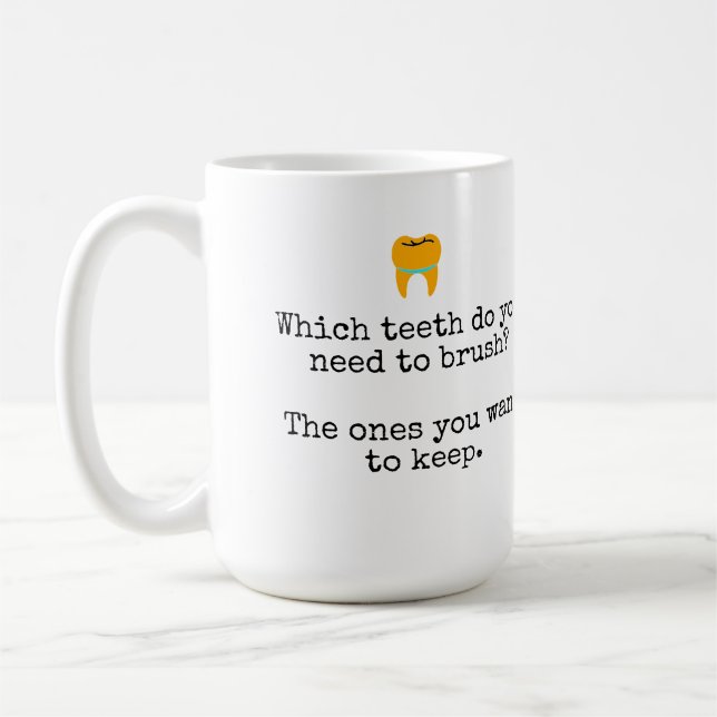 Caneca De Café Teeth brushing jokes (Esquerda)