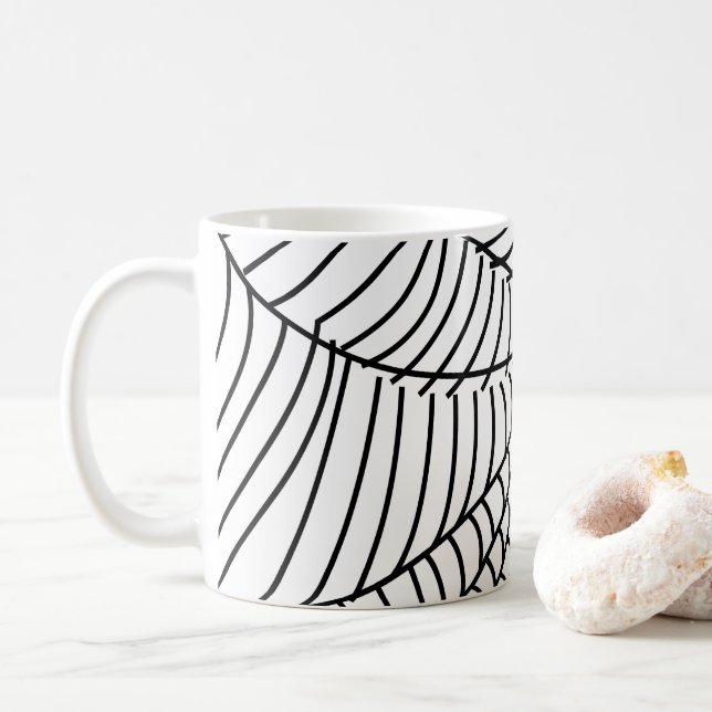 Caneca De Café Teia de Aranha Preta e Branca (Com Donut)