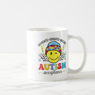 Caneca De Café Teia Gráfica De Consciência Do Autismo Retroativo