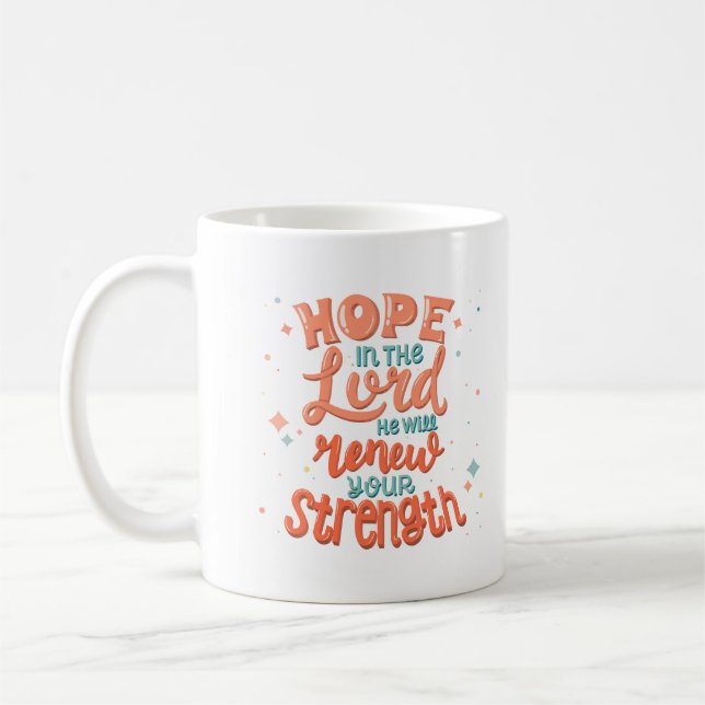 Caneca De Café Tela com Versículo Bíblico Esperança no Senhor (Esquerda)