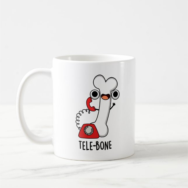 Caneca De Café Tele- osso Telefone Osso Engraçado Piada  (Esquerda)