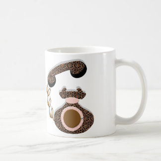 Caneca De Café Telefone do leopardo com arco