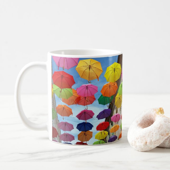Caneca De Café Telhado de guarda-chuvas (Com Donut)