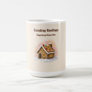 Caneca De Café Telhados de Goma Casa de Biscoito de Gengibre Dia