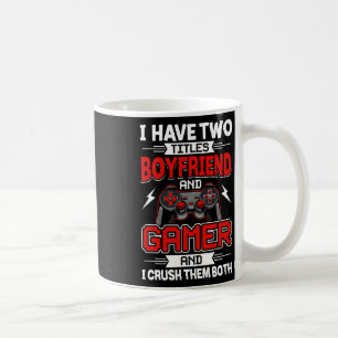 Caneca De Café Tem Dois Títulos De Namorado E Gamer De Vídeo Game