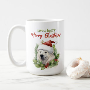 Caneca De Café Tem Um Urso De Natal Feliz, Um Urso Polar