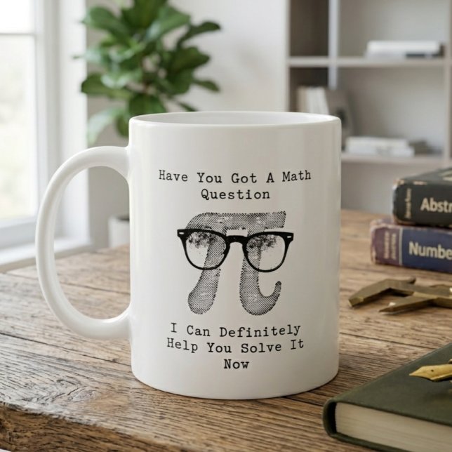 Caneca De Café Tem uma pergunta de matemática? Posso ajudá-lo a r (Criador carregado)