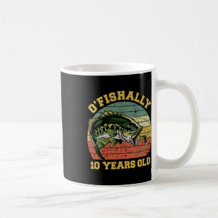 Caneca De Café Tema de aniversário de pesca O'fishally 10 anos Pa