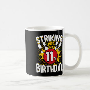 Caneca De Café Tema De Boliche De Aniversário 11 tocando No Anive