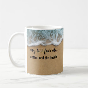 Caneca De Café Tema de Café e Praia Costeira