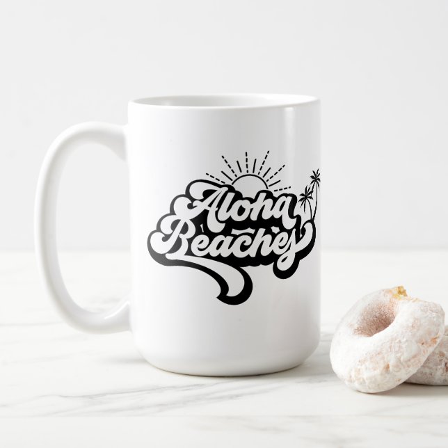 Caneca De Café Tema de Férias de Verão (Com Donut)