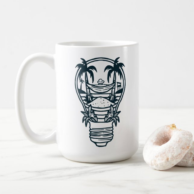 Caneca De Café Tema de Férias de Verão (Com Donut)