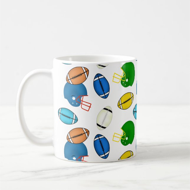 Caneca De Café tema de futebol americano e capacetes (Esquerda)