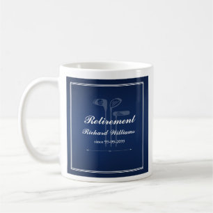 Caneca De Café Tema de Golfe do Regresso Clássico Branco Azul