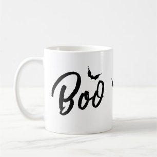 Caneca De Café Tema de Halloween e Bat com Tipografia Minimalista