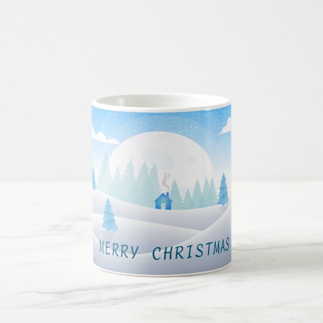 Caneca De Café Tema de inverno Feliz Natal Clássico Mug (Centro)