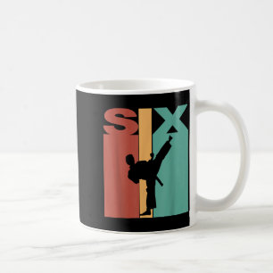 Caneca De Café Tema de Karatê Taekwondo de 6º Aniversário 6 Anos