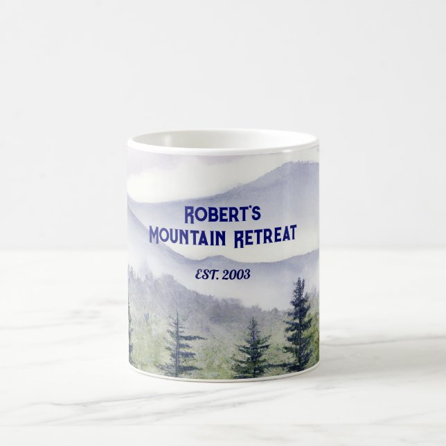 Caneca De Café Tema de Montanha Personalizado (Centro)