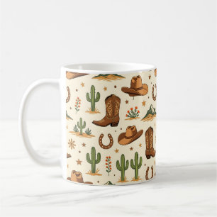 Caneca De Café Tema de país ocidental com cacto
