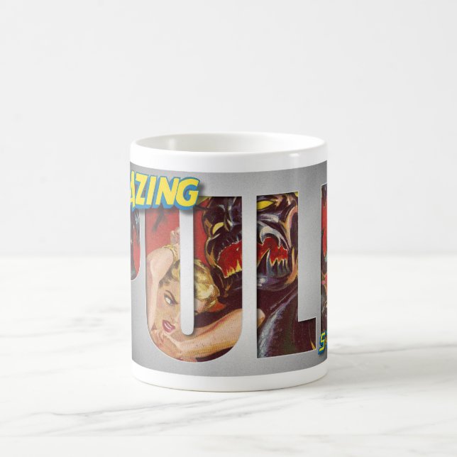 CANECA DE CAFÉ TEMA DE REVISTA PULP VINTAGE (Centro)