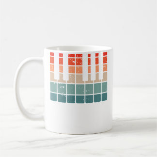 Caneca De Café Tema de Teclado Teclas de Piano Vintage
