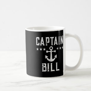 Caneca De Café Tema do Barco de Arte do Capitão Bill Boat