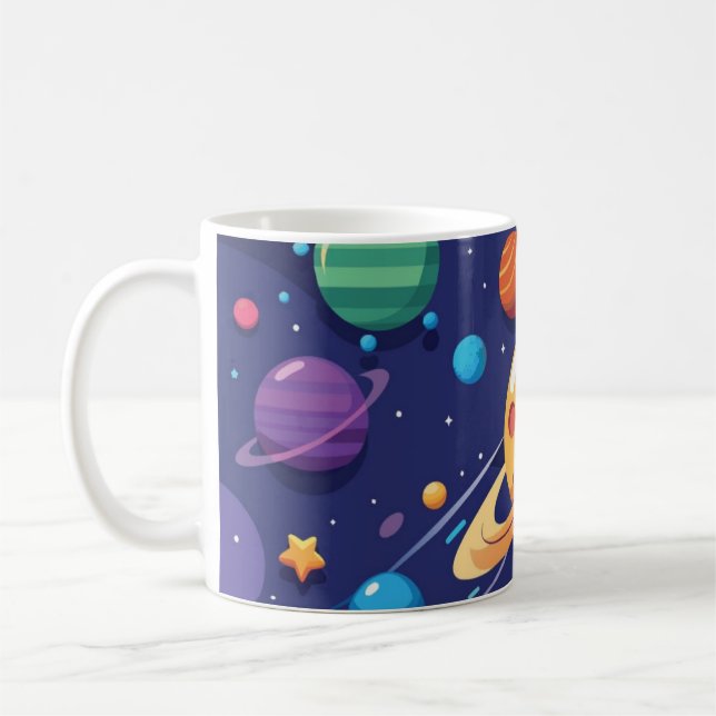 Caneca De Café Tema do espaço e do planeta (Esquerda)