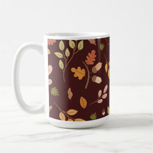 Caneca De Café Tema do outono do Woodland Raccoon Neutral Dark Ba