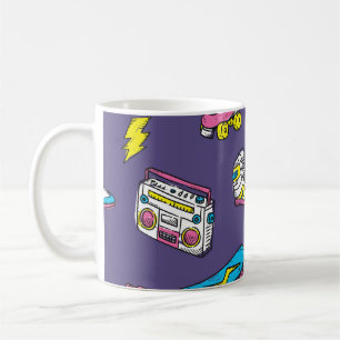 Caneca De Café Tema Retroativo de Colunas de Vintage