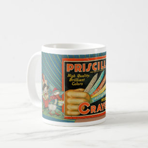 CANECA DE CAFÉ TEMA VINTAGE CRAYON TIN