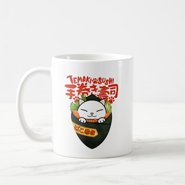 Caneca De Café Temaki Sushi Cat (Esquerda)