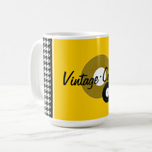 Caneca De Café Temas amarelo, preto e branco dos anos 50