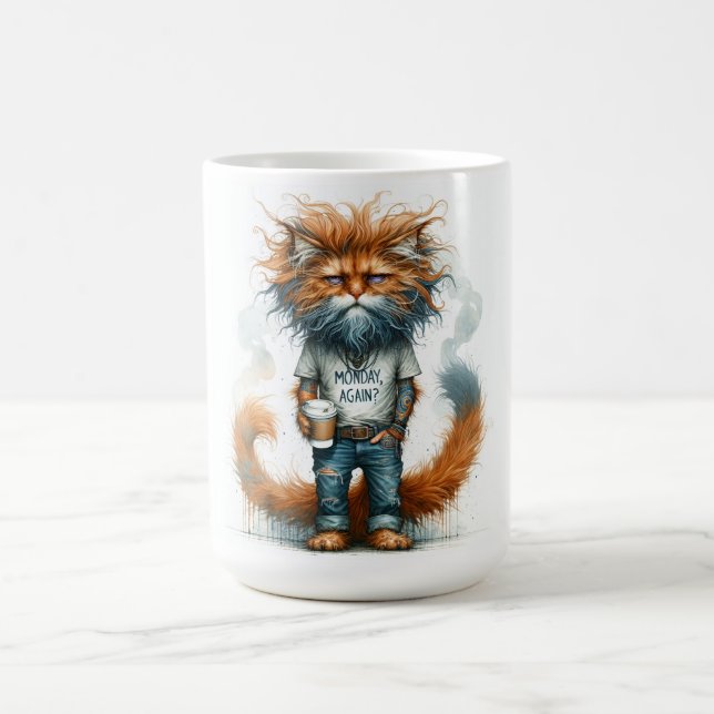Caneca de café temática adulta com gato festeiro n (Centro)