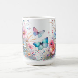 Caneca de café temática de borboleta encantadora